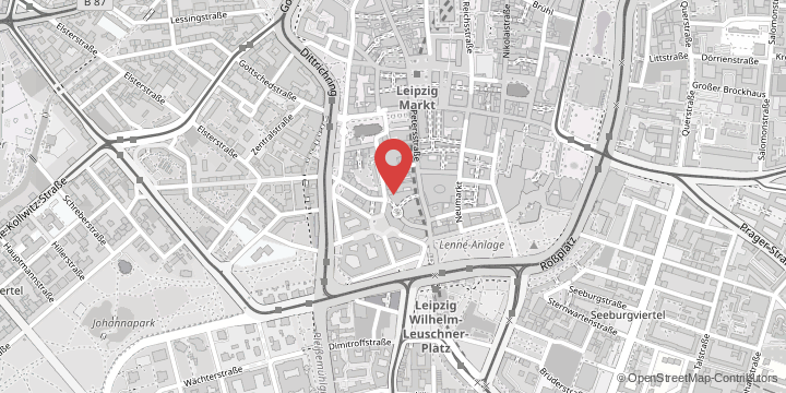 the map shows the following location: Faculty of Law, Burgstraße 27, 04109 Leipzig